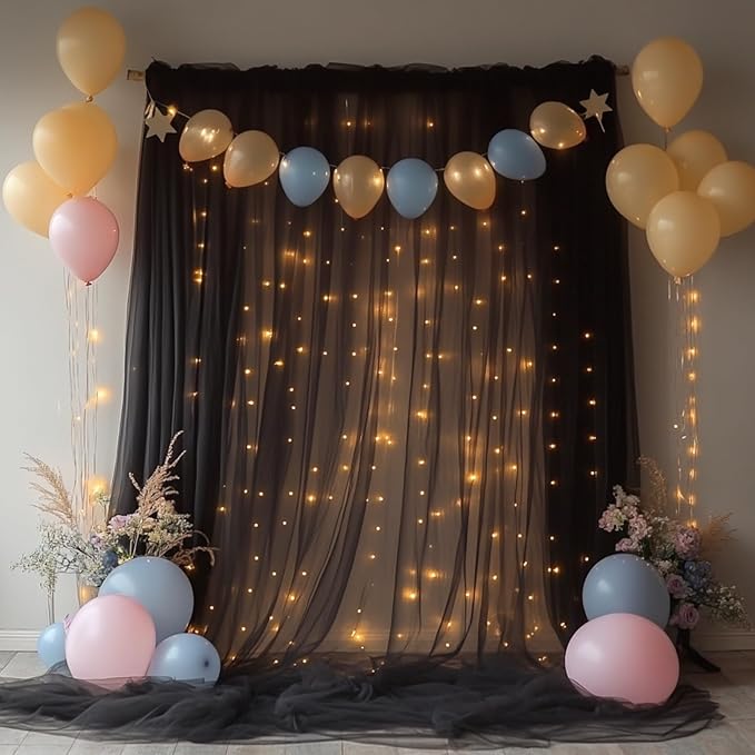 Black Tulle Backdrop Curtain - Image 3