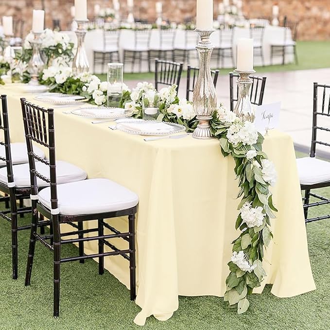 12 Packs 90 x 132 Inch Tablecloth, Washable Fabric TableCover - Image 4
