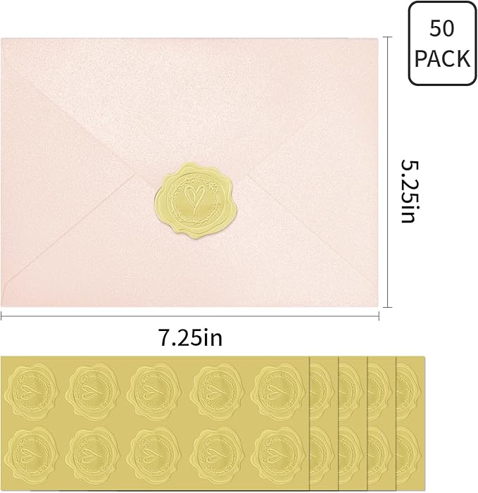 50 PCS Pearl Pink A7 Envelopes - Image 2