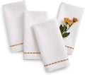 Cotton Linen Dinner Napkins 20 x 20 Inch – White Cloth Napkins by HomeEkaa
