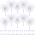 Aodaer 72 Pack Heart Shaped Folding Fans White Paper Fans Handheld Fans by Aodaer