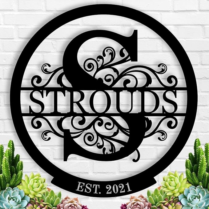 Personalized Metal Signs |Custom Monogram Name Sign | Wedding Gifts by EXUNART