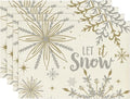 Artoid Mode Beige Snowflake Let It Snow Winter Placemats Set of 4, 12x18 Inch by ArtoidMode