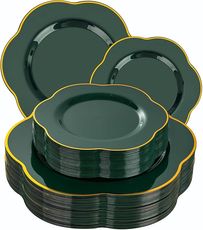 Liacere 50PCS Green Plastic Plates by Liacere