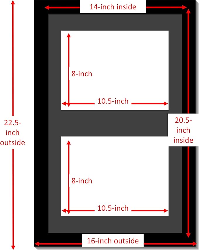 Creative Picture Frames 14X20Bk-B Black Vertical Double Diploma Frame - Image 2