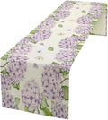 Watercolor Hydrangea Flower Table Runner, Spring Summer Seasonal Plants by SHElifestyle