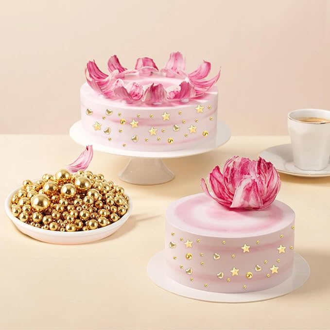 Kasvan Gold Pearl Sugar Sprinkles, 6 Sizes Mix - Image 6
