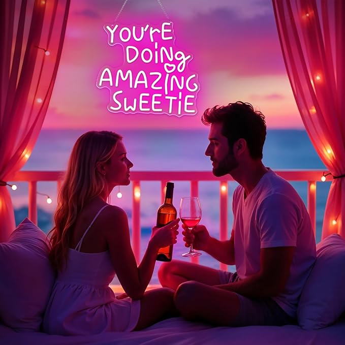 You're Doing Amazing Sweetie Neon Sign, Dimmable Inspirational Letter Neon - Image 6