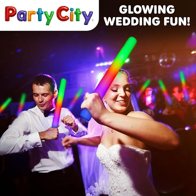 Party City 36pk LED Foam Glow Sticks 14”- Glow in the Dark Party Supplies Favors - Image 5