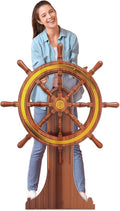 4 Feet Pirate Nautical Party Decorations Halloween Ship Wheel Cardboard Cutout by DoubleFill