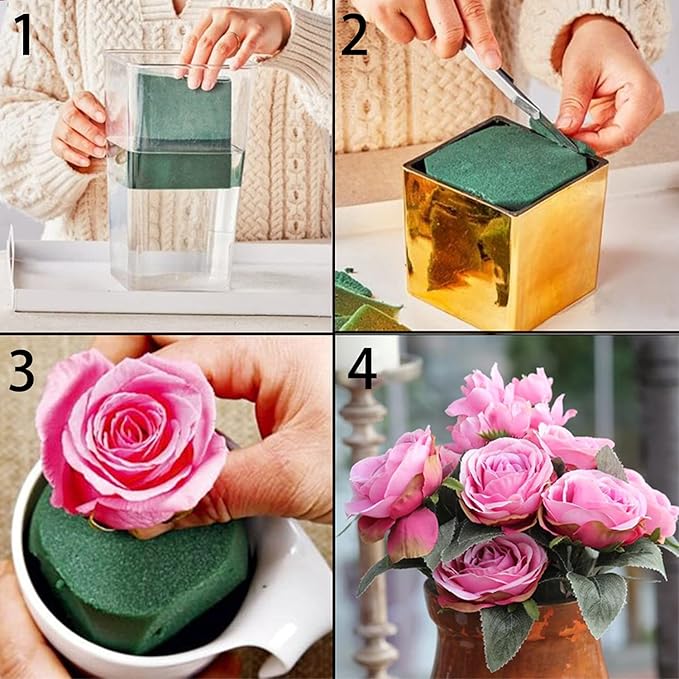 KIMOBER Wet Floral Foam Bricks, Large 9''Lx4''Wx3''H Green Foam Blocks - Image 3