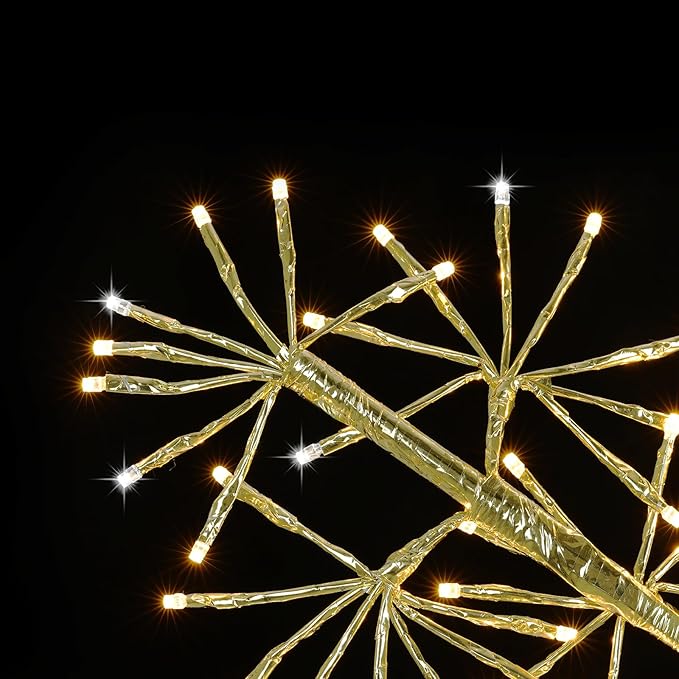 30’’ Christmas Snowflake Lights Outdoor, Pre-lit 240Pcs Warm White LEDs Hanging - Image 3