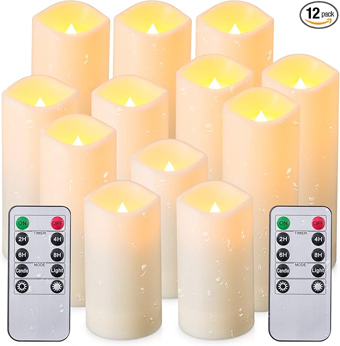 Waterproof Flickering Flameless Candles, Outdoor Indoor Candles by Enpornk