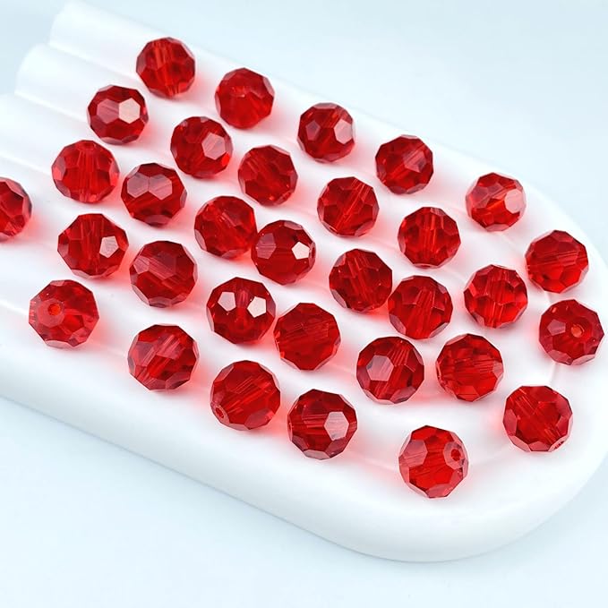 400 PCS 4mm Crystal Glass Beads Round Multiple Faceted Loose Spacer Glass Beads by Tingoons