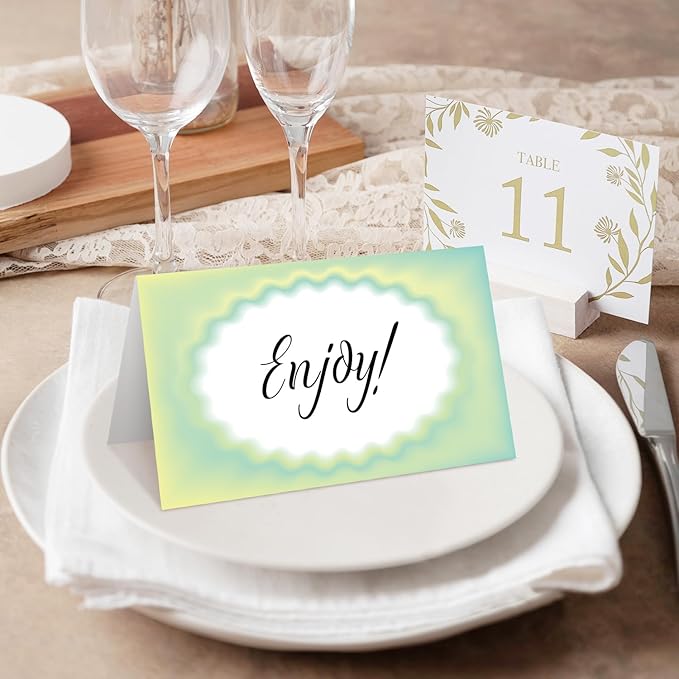25 Color Gradient Place Cards for Table Seating, Colorful Wedding Name Place - Image 4