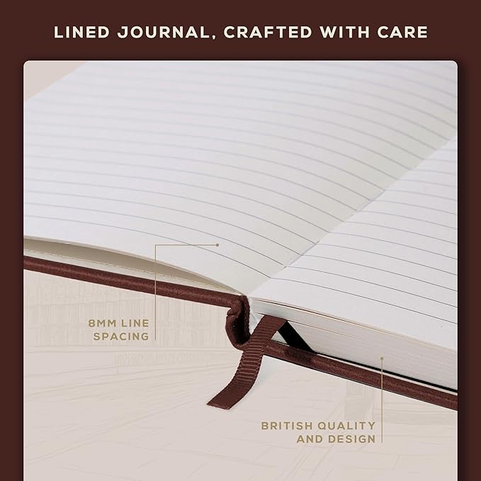 BEECHMORE BOOKS Lined Journal Notebook, 8.5 x 11.5 inch, A4 160 Lined Pages - Image 5