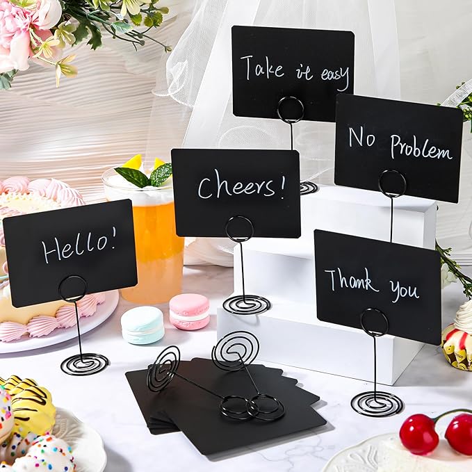 TecUnite 12 Pcs Mini Chalkboard Signs - Image 6