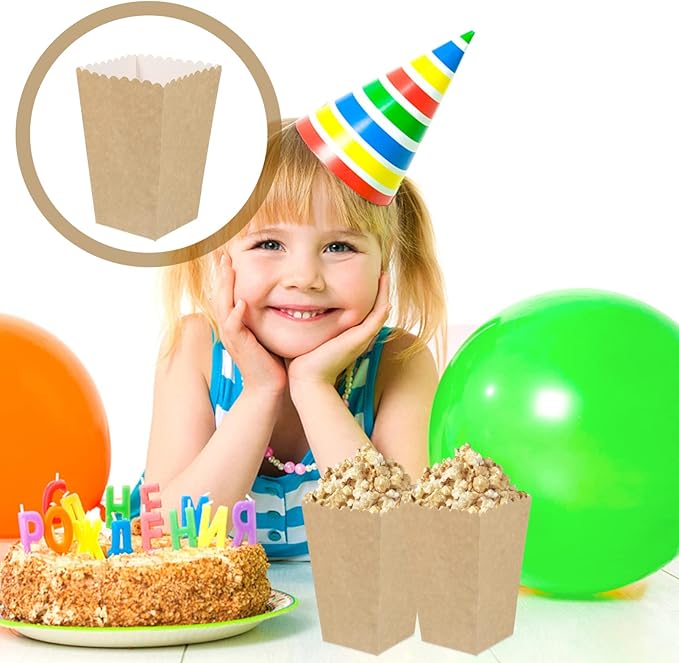 BESTOYARD 50Pcs Paper Popcorn Boxes, 5.3 X 3.5 Inch Individual Serving Snack - Image 3