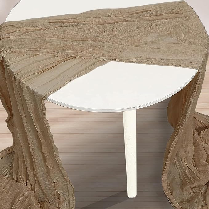 6 Pack Khaki Cheesecloth Table Runner 35x120 Inch 10Ft Rustic Gauze Cheese - Image 3