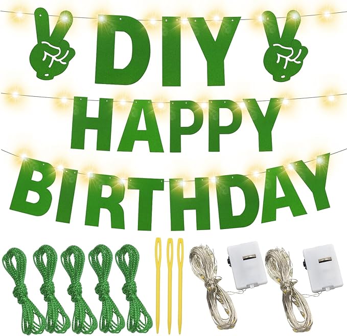 167Pcs DIY Glitter Customizable Banner Kit Custom Banner DIY Happy Birthday - Image 2