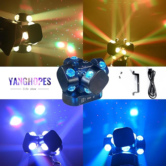 Moving Head DJ Light 16LEDs Rotating Beam Lights Stage Light DJ Lighting Led - Image 3