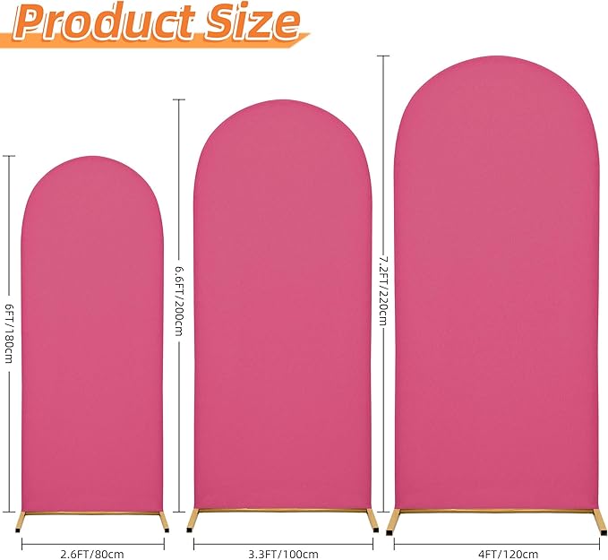 Wedding Arch Cover 6.6FT Arch Backdrop Cover Spandex Fitted Arch Cover - Image 2