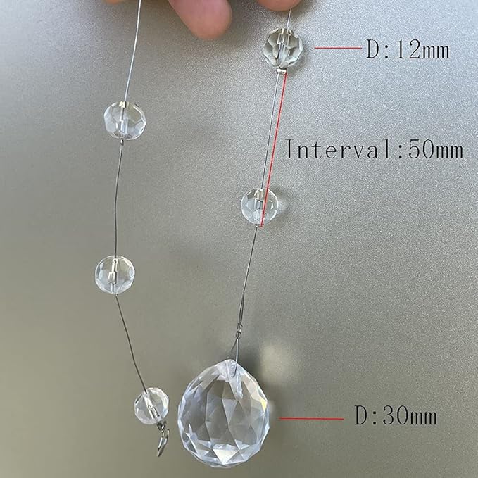 Crystal Beaded String Clear Glass Beads Garland Strands Hanging Wedding Arch - Image 7