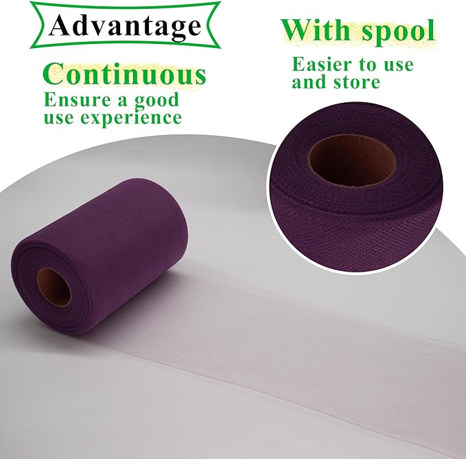 Tulle Fabric Rolls 6 Inch by 100 Yards Fabric Spool Tulle Ribbon - Image 3