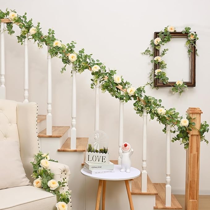Dolicer 2Pcs 13Ft Artificial Eucalyptus Garlands - Image 4