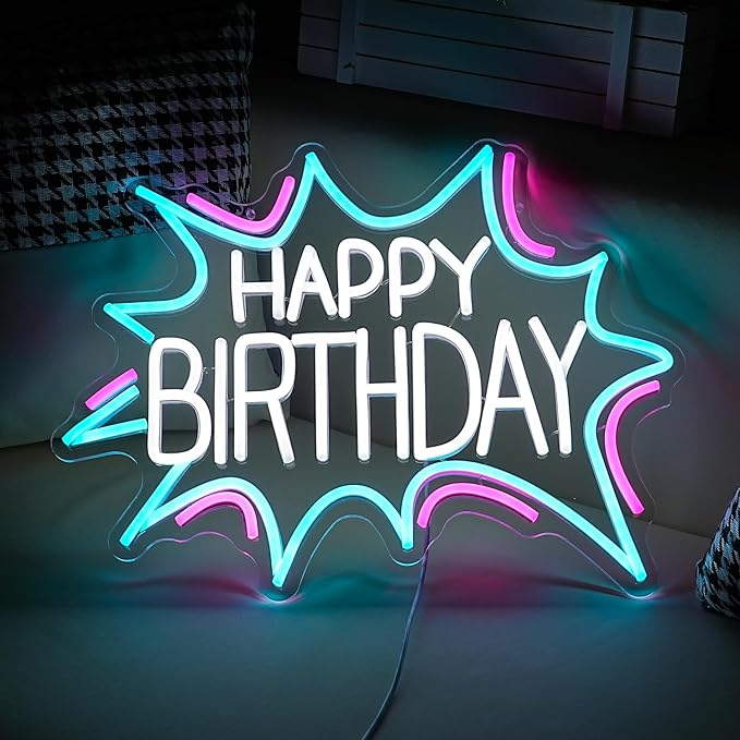 Happy Birthday Neon Sign Dimmable Celebrate Birthday Neon Light Powered by USB - Image 5
