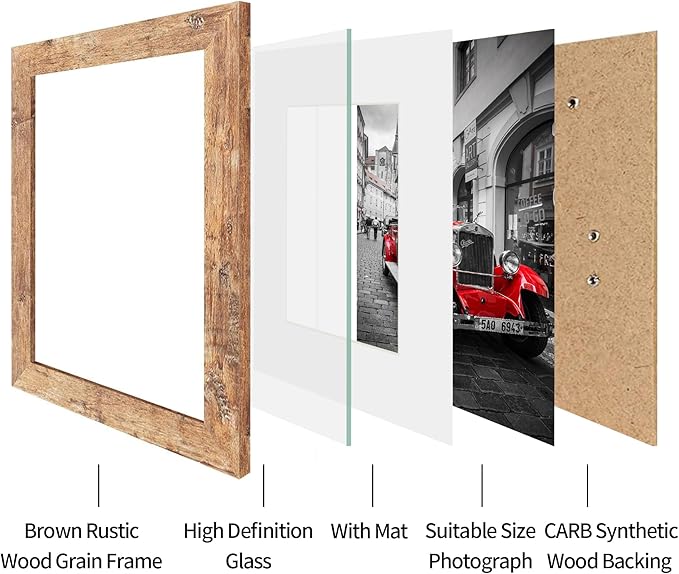11x14 Picture Frame Set of 4, High Definition Tempered Glass 11 x 14 Frames - Image 4