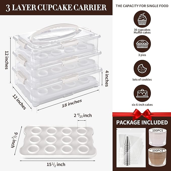 ARC 3-Tiers Cupcake Carrier - Image 2