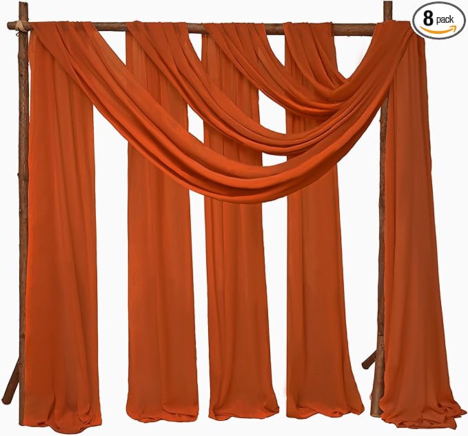 8 Panels Wedding Arch Draping Fabric 28" x 20Ft Wedding Arch Drapes Chiffon by SATULGAU
