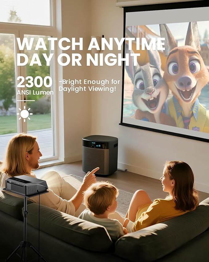 Smart 4K Projector Movie Gaming Karaoke TV, 2300 ANSI High Brightness Ultra HD - Image 2