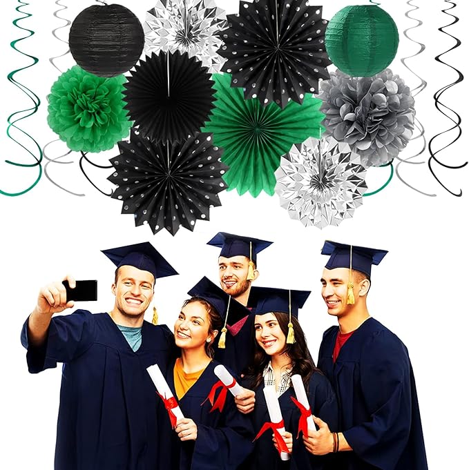 Black Green Silver Football Party-Decorations - Image 7