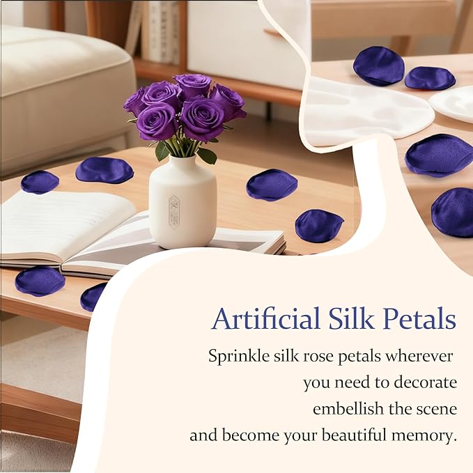 300pcs Navy Blue Silk Rose Petals - Image 2