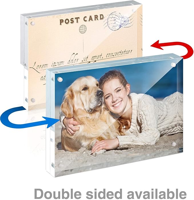 TWING 5 x 7 Inch 3 Pack Acrylic Photo Frame Horizontal Magnet Double Sided - Image 2