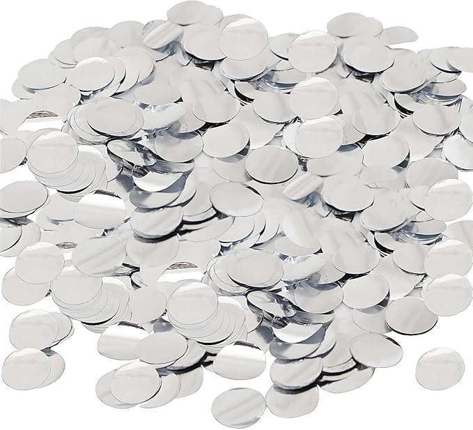 Silver Round Foil Confetti Beautiful Metallic Table Confetti Glitter by Unknown