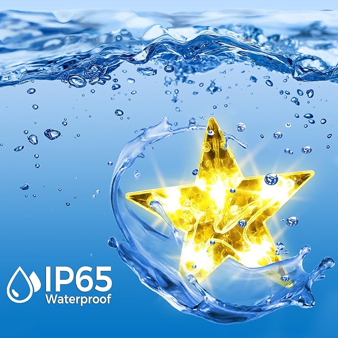 32 Stars Christmas Window Lights, IP65 Waterproof 52 LEDs Twinkle Star Fairy - Image 3