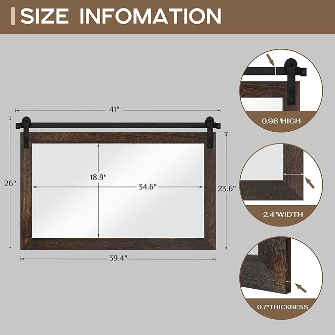 COGOOD Farmhouse Barn Door Mirror - Image 4
