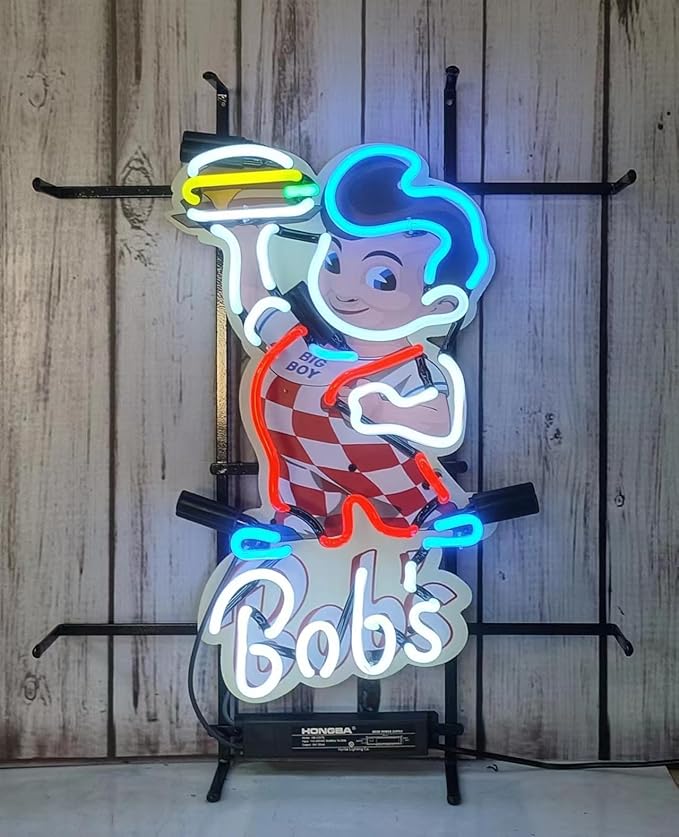 Neon Signs for Wall Decor Compatible For Bob's Big Boy Restaurant Burger Sign - Image 2