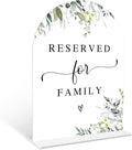 Greenery Reserved for Family Sign, 6 x 8 Inch White Arch Acrylic Wedding Sign by Qoqxjodd