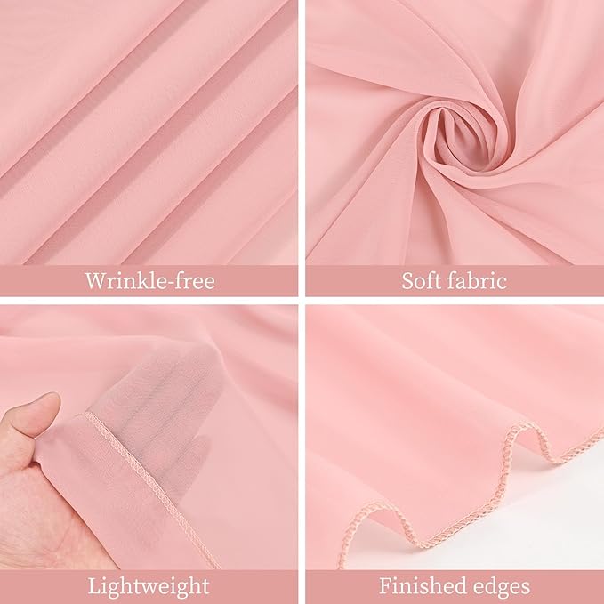 fani 6 Panels Dusty Rose Wedding Ceiling Drapes 5ftx30ft Ceiling Drapes Chiffon - Image 3