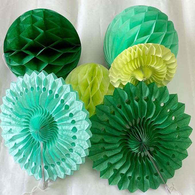 12pcs 6’’ 8’’ Honeycomb Balls Tissue Paper Fans Party Honeycomb Ball Fans Wall - Image 3