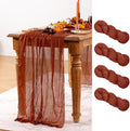 Terracotta Cheesecloth Table Runner 4 Pack Fall Burnt Orange Cheese Cloth Table by DeZerlor
