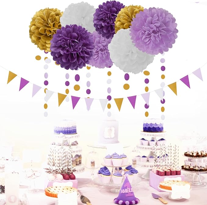 Purple Gold Graduation Decorations - Image 6