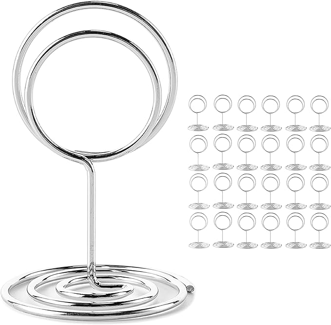26Pcs Place Card Holder, Table Number Holders, Wire Picture Holder, Small Size by Hoewina
