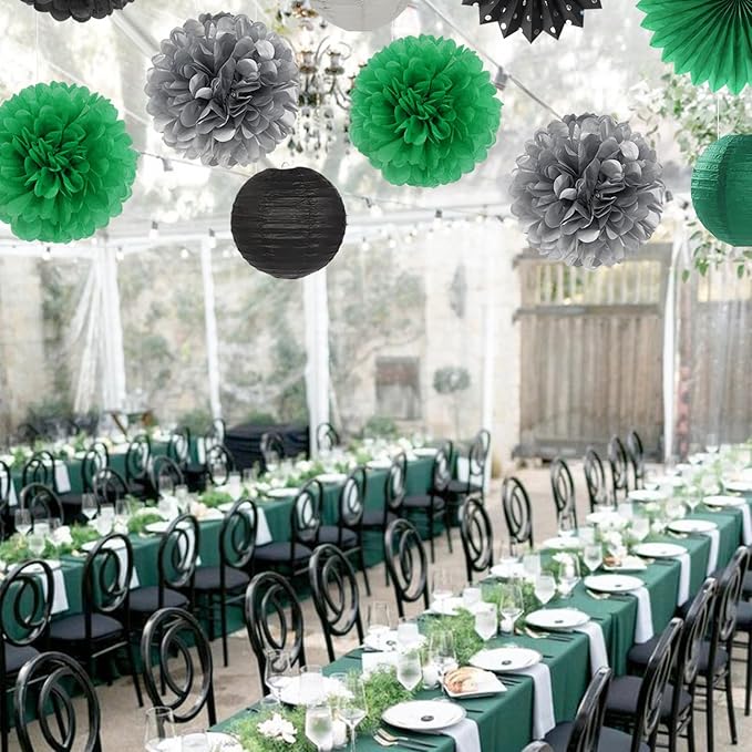 Black Green Silver Football Party-Decorations - Image 6