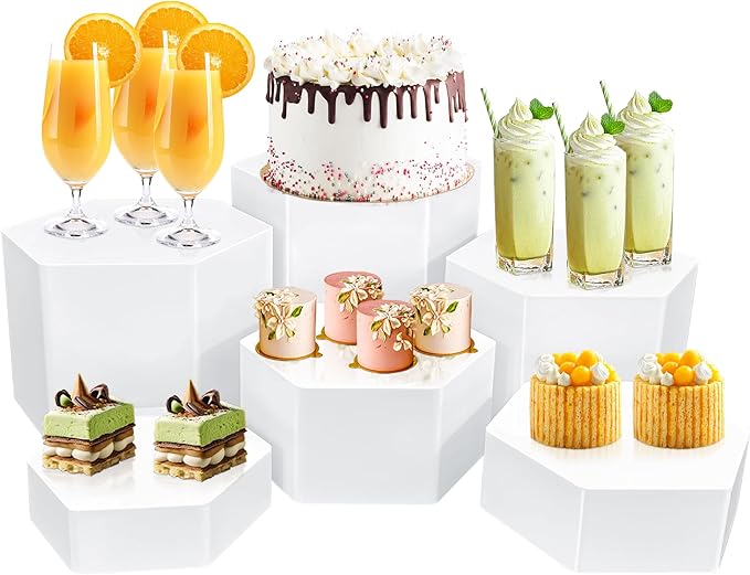 6 Pcs Buffet Risers, Dessert Stands Acrylic, Food Risers by Unknown