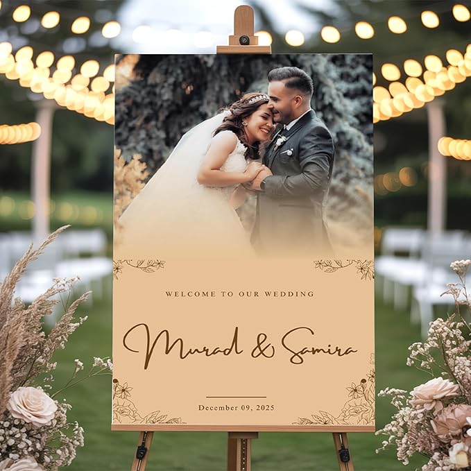 Personalized Bride & Groom Wedding Welcome Sign by GiantBigHands